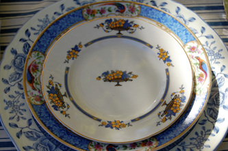 vintage blue plates