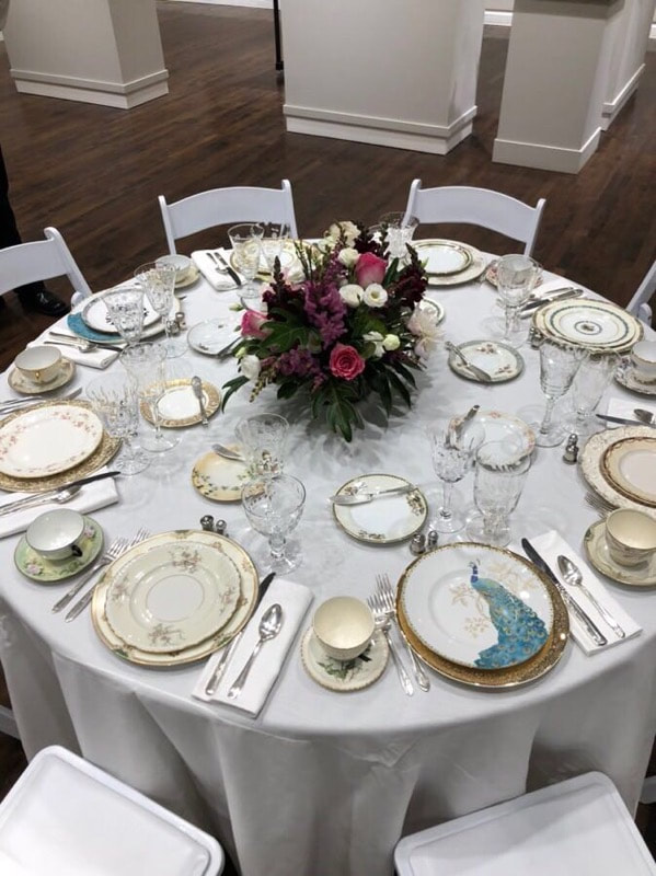 Pattern wedding table settings